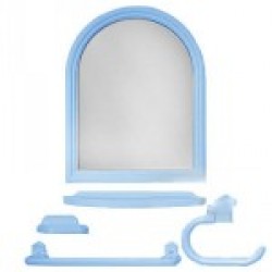 Набор для ванной комнаты ST-115 с зеркалом (голубой)