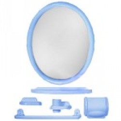 Набор для ванной комнаты ST-2002 с зеркалом (голубой)