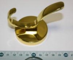 Крючок AL1395 GP двойной кругл. накладка усиленный золото (200/25)