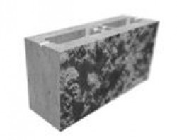 Облицовочный блок колотый (рваный камень, серый) двухпустотный