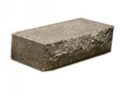 Облицовочный блок колотый (рваный камень, серый) полнотелый