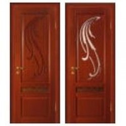 Двери «МариаМ», Модель «Лилия Элит» (шпон), полотно глухое/ остекленное, венгеэбен, 550-900 мм
