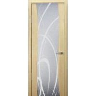 Двери «АртДеко», Коллекция «ЭЛЕГАНТ»: Модель «Вэла» с рисунком», полотно остекленное (черный триплекс), дуб беленый, 400-800 мм