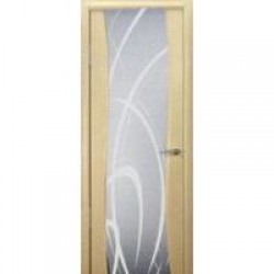Двери «АртДеко», Коллекция «ЭЛЕГАНТ»: Модель «Вэла» с рисунком», полотно остекленное (черный триплекс), 900 мм