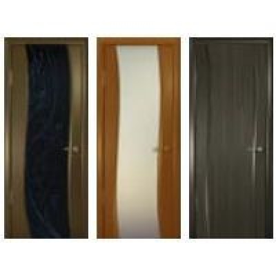 Двери «АртДеко», Коллекция «ЭЛЕГАНТ»: Модель «Вэла-1, Лиана», полотно глухое/ остекленное (белый триплекс) , дуб беленый, 400-800 мм