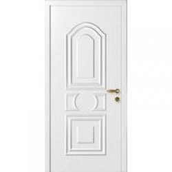 Двери «Капель», (Комплект: Полотно,коробка,петли), дверь глухая с фигурной филенкой: нарцисс, белая, 400-900 мм
