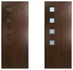 Двери «Verda», Модель  «С-13», полотно глухое / остекленное, орех 
миланский, итальянский, 550-900 мм